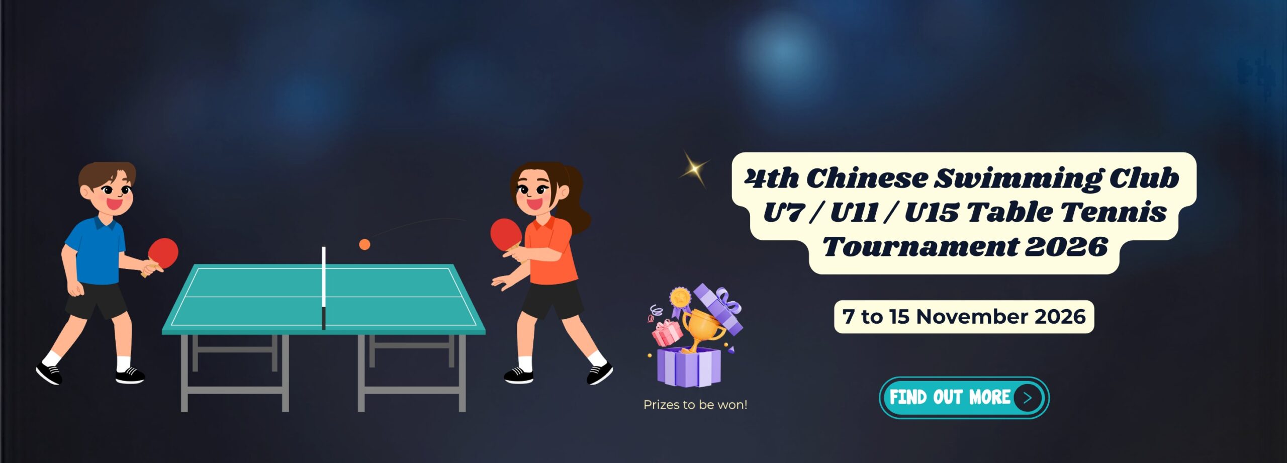 4th Chinese Swimming Club U7/U11/U15 Table Tennis Tournament 2026